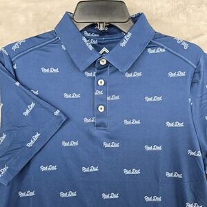 NWT Burlebo Size Small Polo Shirt Blue Rad Dad All Over Print Golf Tee
